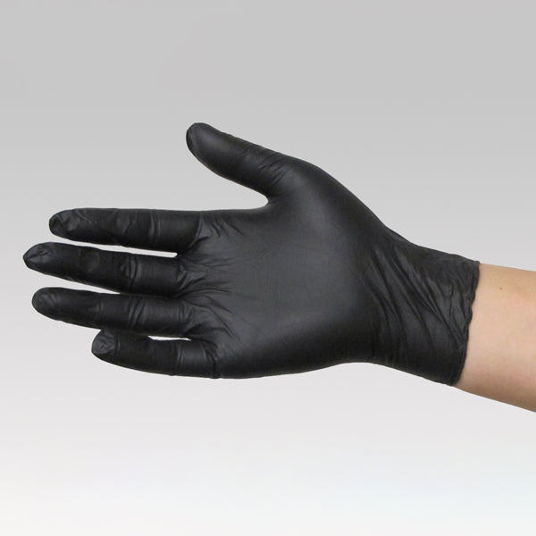 Aurelia Black Nitrile Disposable Safety Gloves | Pack of 100 | Smooth, Ambidextrous, Powder-Free